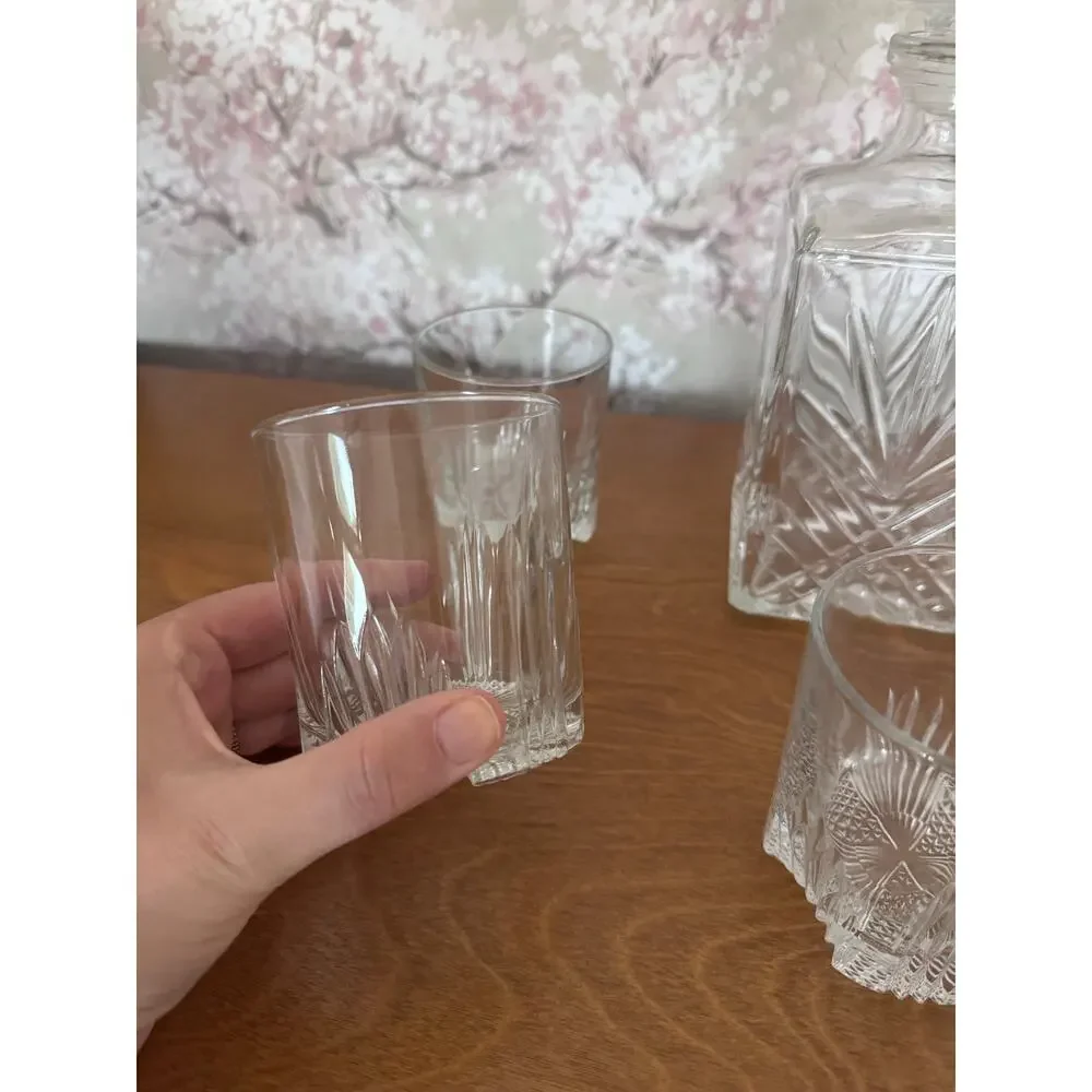Crystal Decanter and 5 Glasses Set